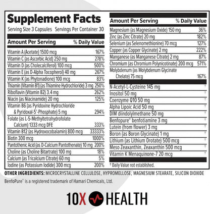 10X Health Methylated Multivitamin - 90 Capsules